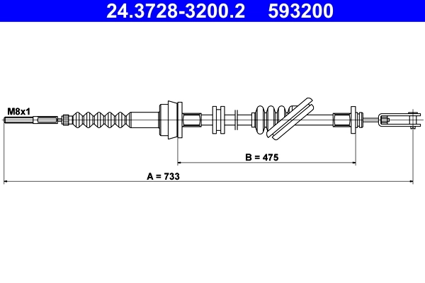 Cable Pull, clutch control 24.3728-3200.2