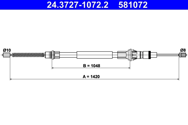 Cable Pull, parking brake 24.3727-1072.2