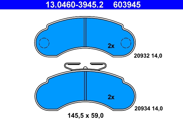 Brake Pad Set, disc brake 13.0460-3945.2