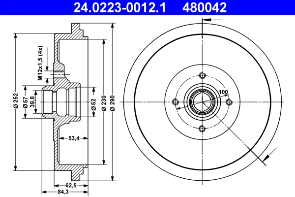 Brake Drum 24.0223-0012.1