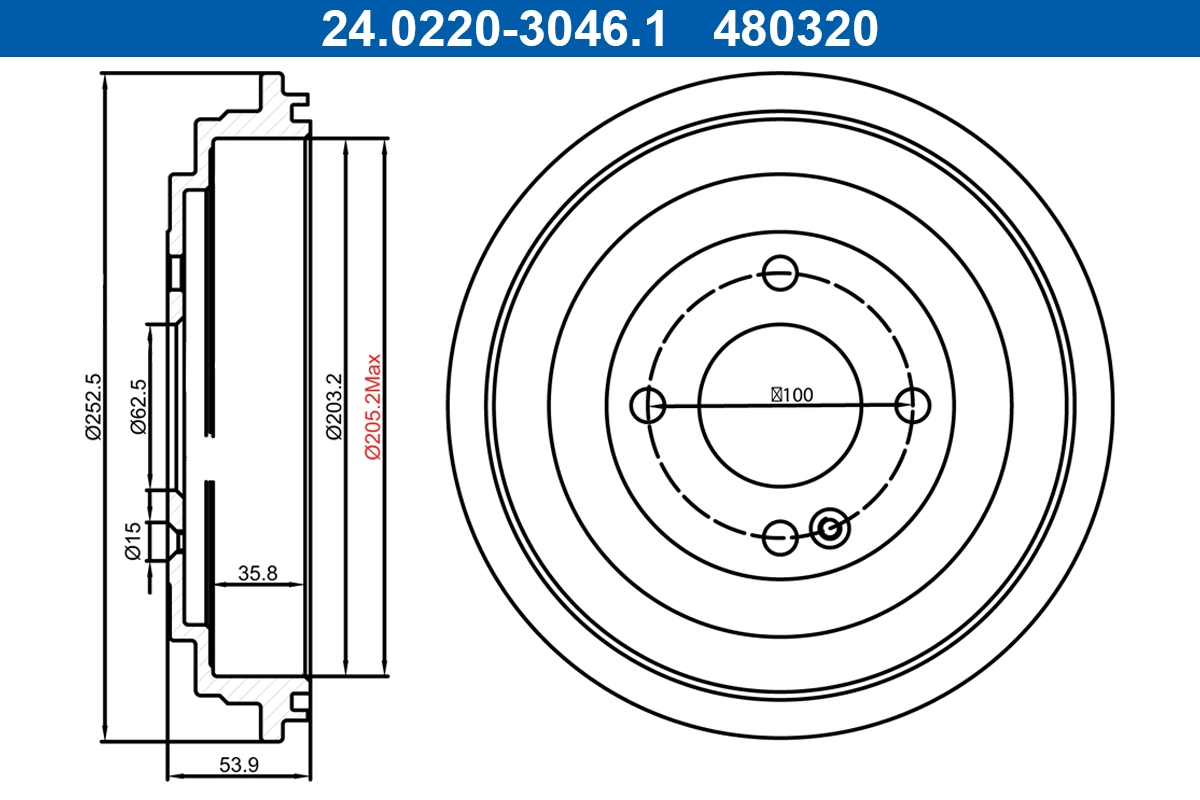 Brake Drum 24.0220-3046.1