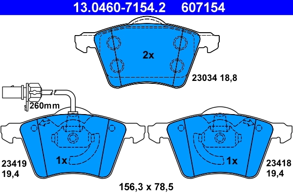 Brake Pad Set, disc brake 13.0460-7154.2