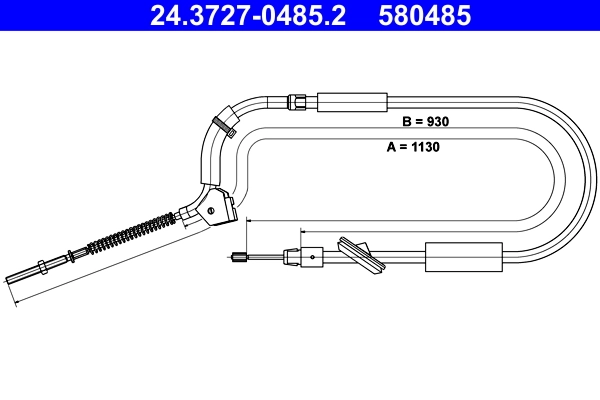 Cable Pull, parking brake 24.3727-0485.2