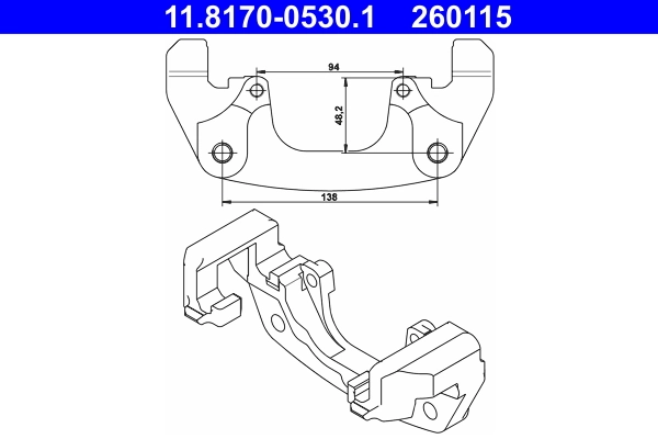 Bracket, brake caliper 11.8170-0530.1