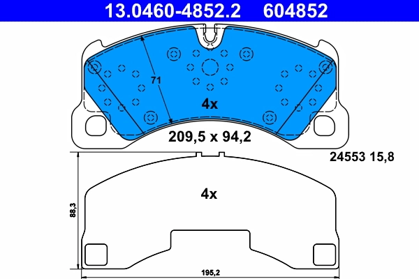 Brake Pad Set, disc brake 13.0460-4852.2