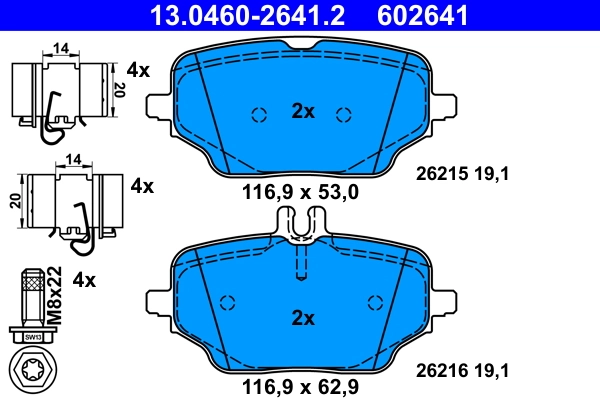 Brake Pad Set, disc brake 13.0460-2641.2