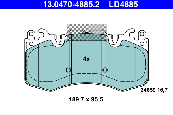 Brake Pad Set, disc brake ATE Ceramic 13.0470-4885.2
