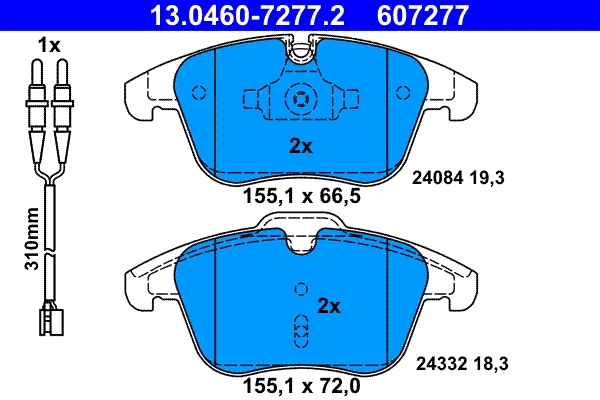 Brake Pad Set, disc brake 13.0460-7277.2