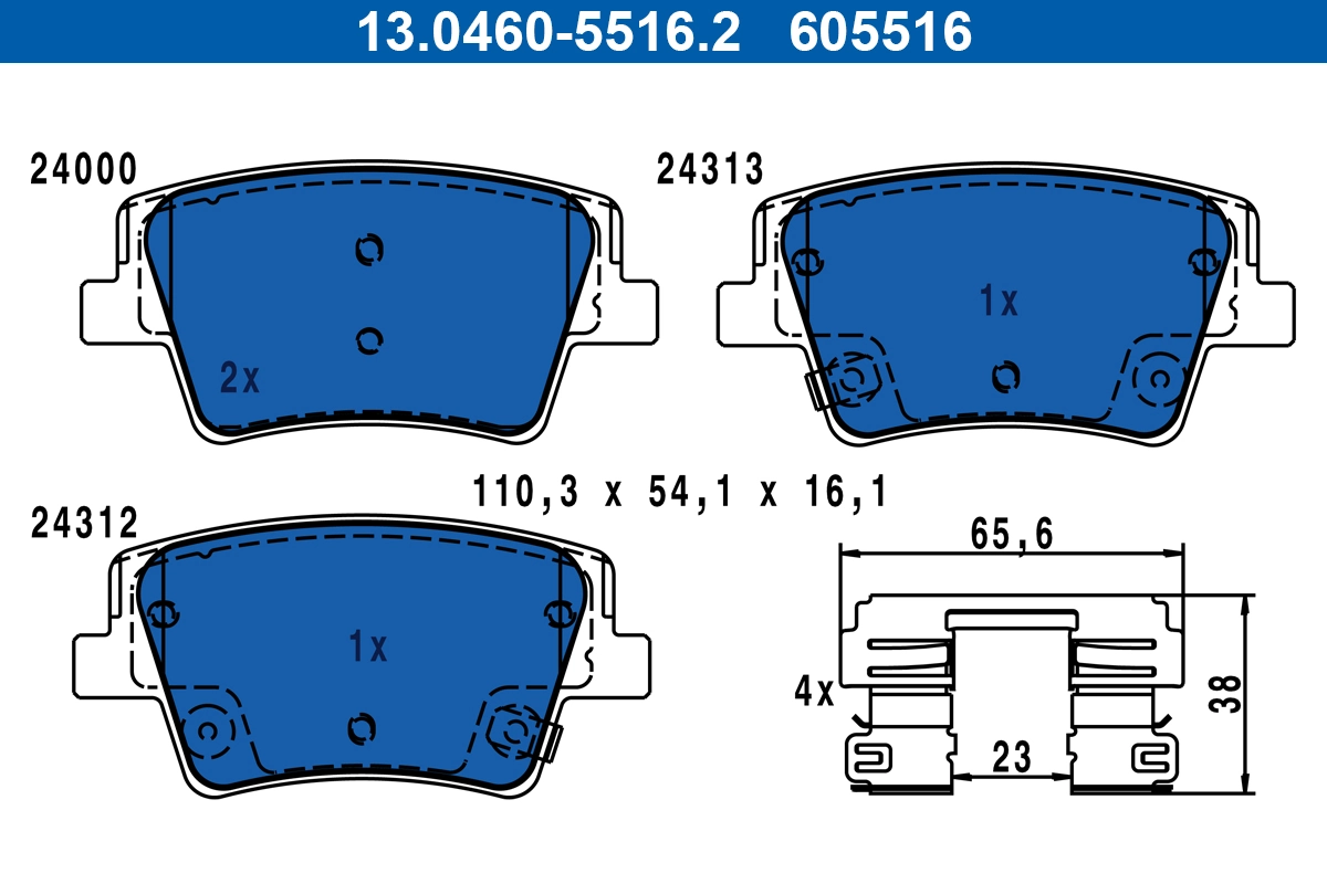 Brake Pad Set, disc brake 13.0460-5516.2