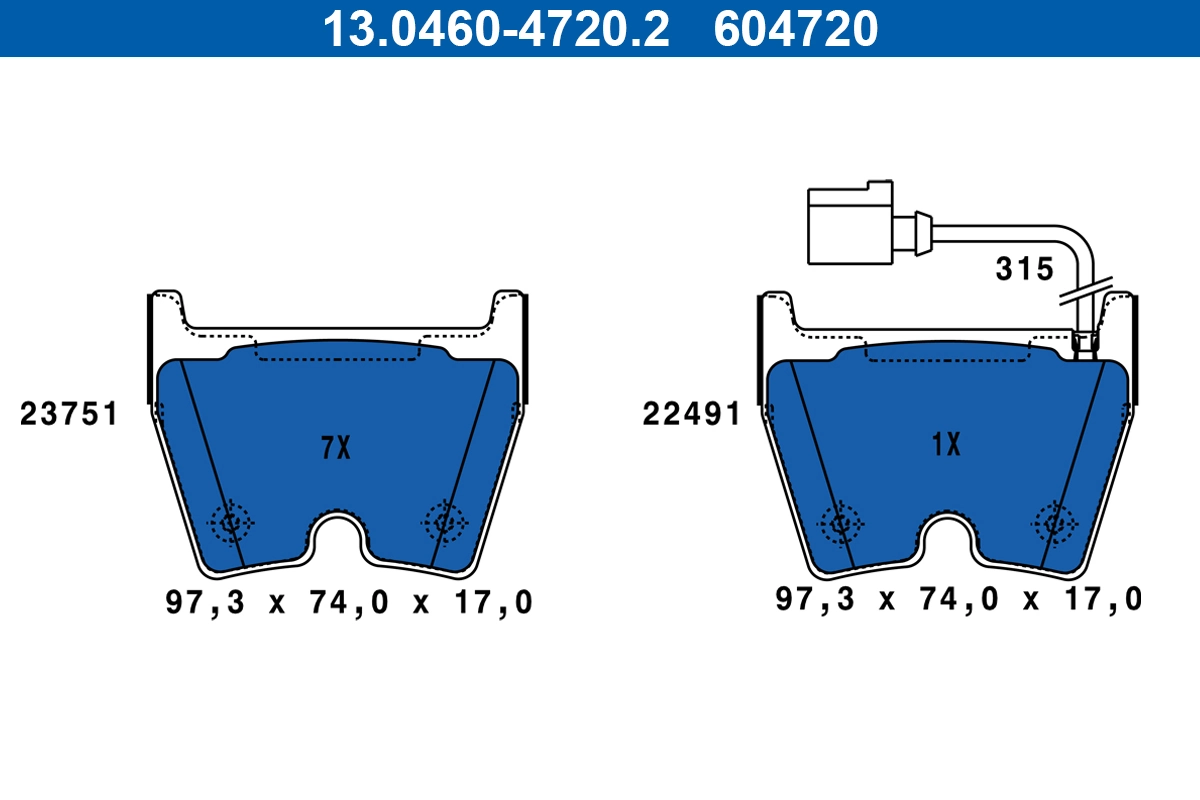 Brake Pad Set, disc brake 13.0460-4720.2