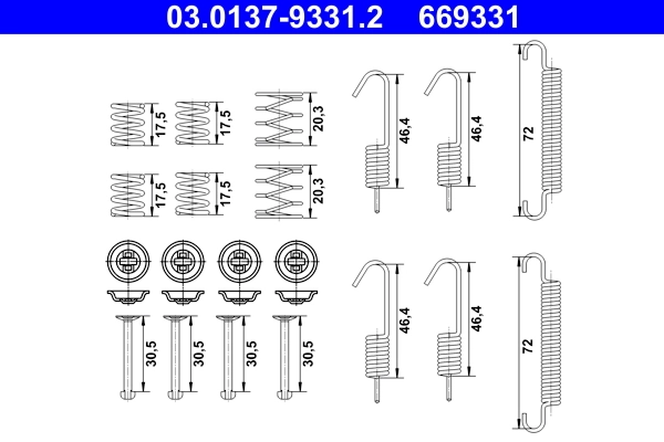 Accessory Kit, parking brake shoes 03.0137-9331.2