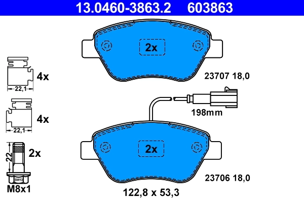 Brake Pad Set, disc brake 13.0460-3863.2
