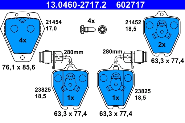Brake Pad Set, disc brake 13.0460-2717.2