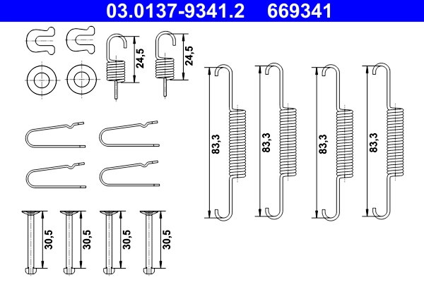 Accessory Kit, parking brake shoes 03.0137-9341.2