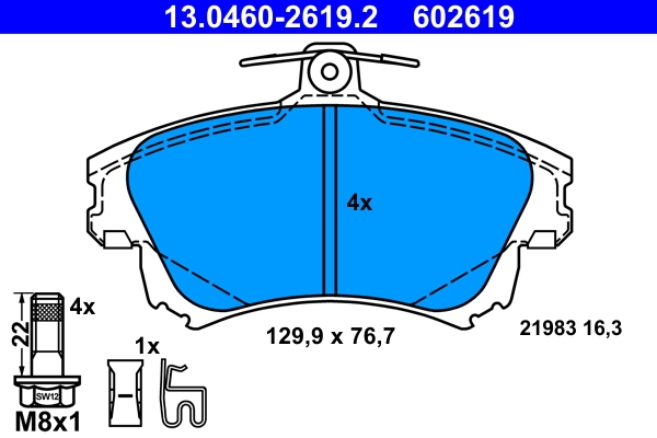 Brake Pad Set, disc brake 13.0460-2619.2