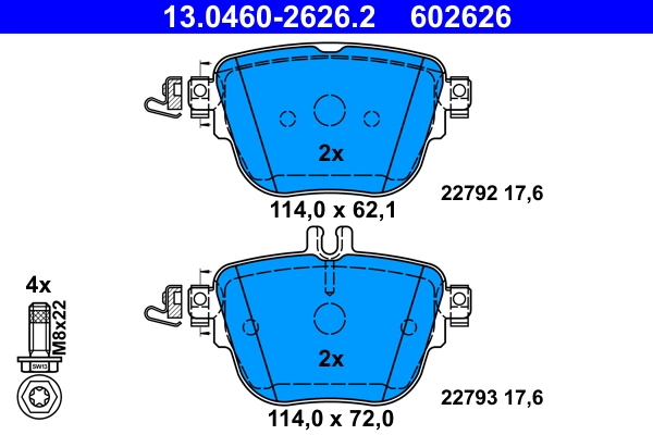 Brake Pad Set, disc brake 13.0460-2626.2