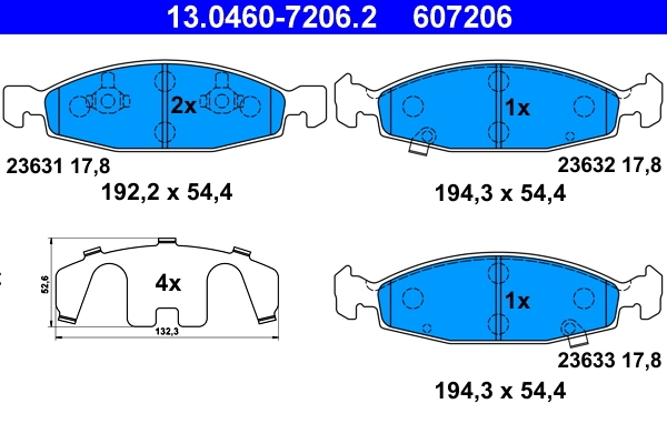 Brake Pad Set, disc brake 13.0460-7206.2
