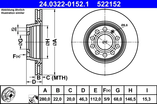 Brake Disc PowerDisc 24.0322-0152.1