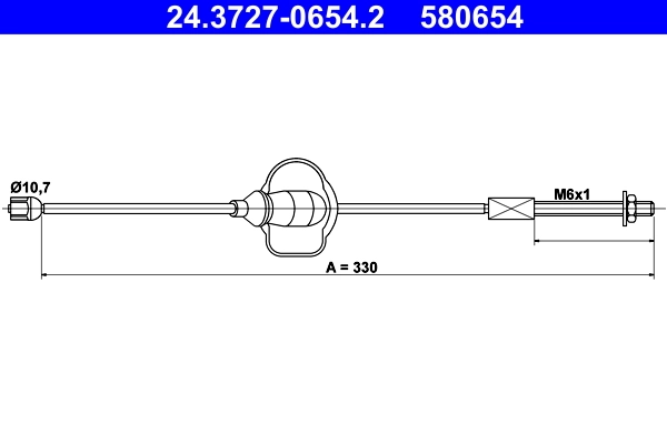 Cable Pull, parking brake 24.3727-0654.2