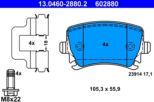 Brake Pad Set, disc brake 13.0460-2880.2