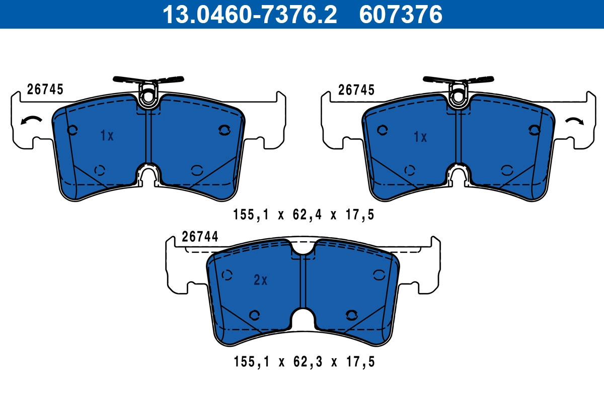 Brake Pad Set, disc brake 13.0460-7376.2