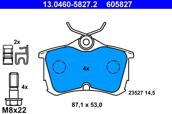 Brake Pad Set, disc brake 13.0460-5827.2