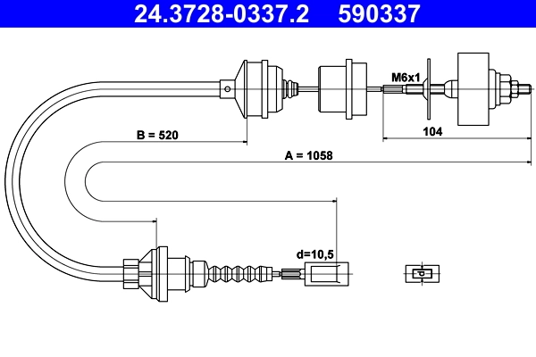 Cable Pull, clutch control 24.3728-0337.2