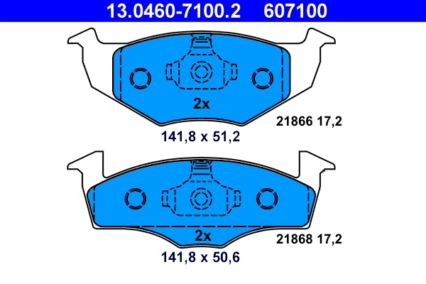 Brake Pad Set, disc brake 13.0460-7100.2