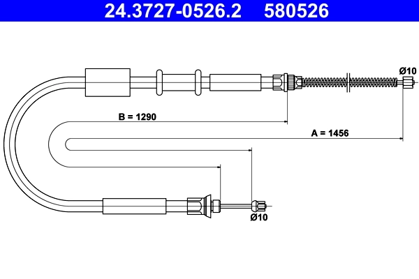 Cable Pull, parking brake 24.3727-0526.2