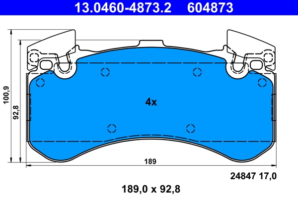 Brake Pad Set, disc brake 13.0460-4873.2