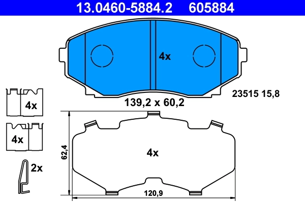 Brake Pad Set, disc brake 13.0460-5884.2