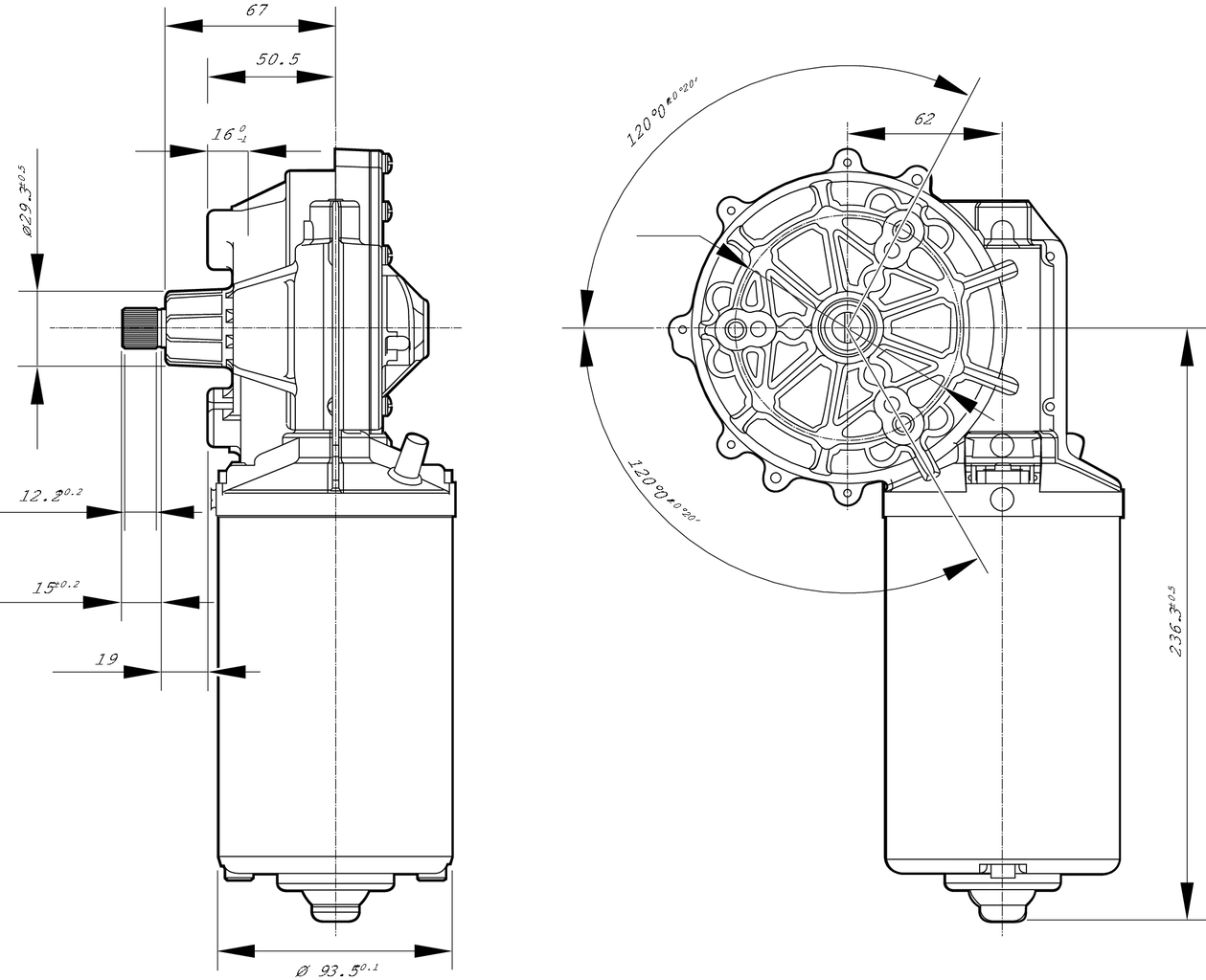 BOSCH 0 986 337 451 Wiper Motor