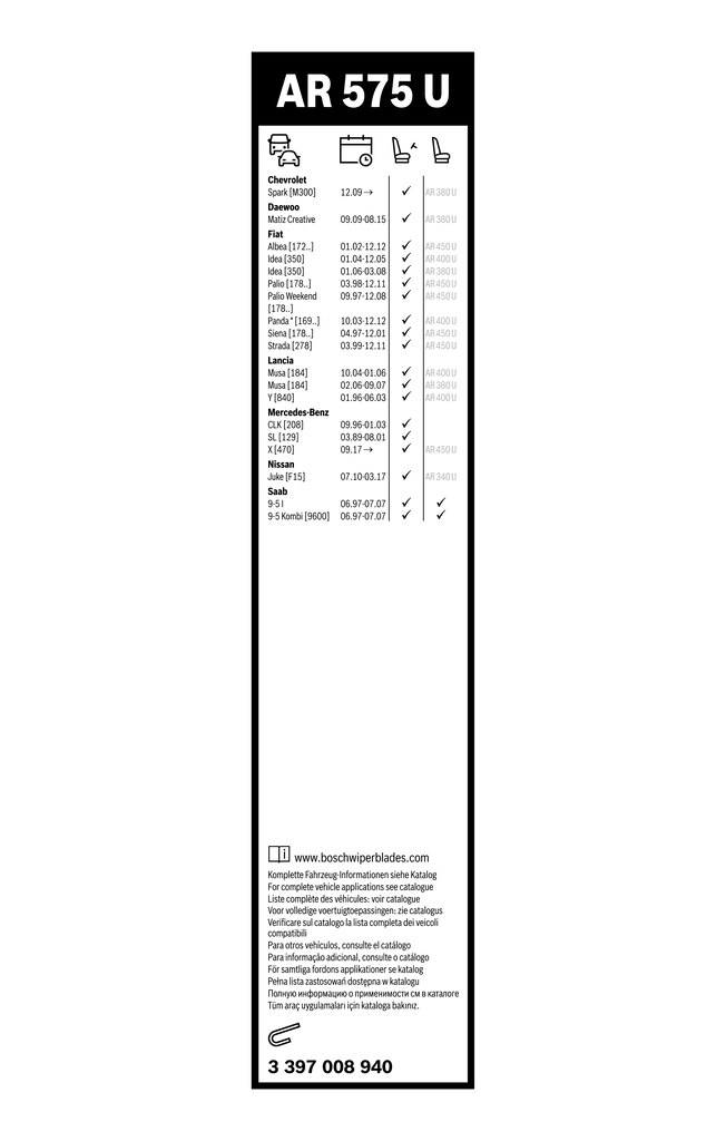 Wiper Blade Aerotwin Retro 3 397 008 940