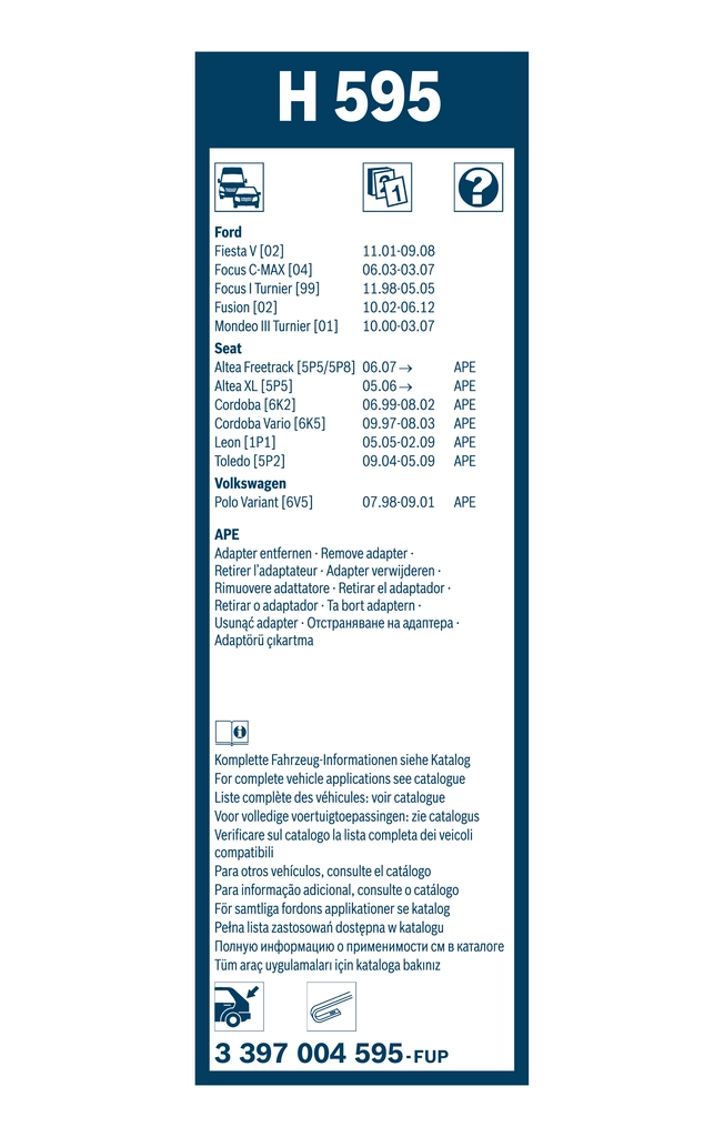 Wiper Blade Rear 3 397 004 595