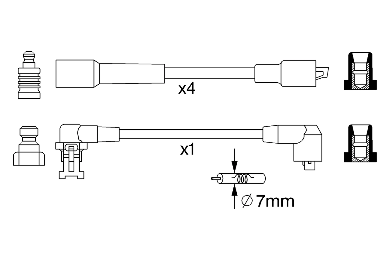 BOSCH 0 986 357 283 Ignition Cable Kit