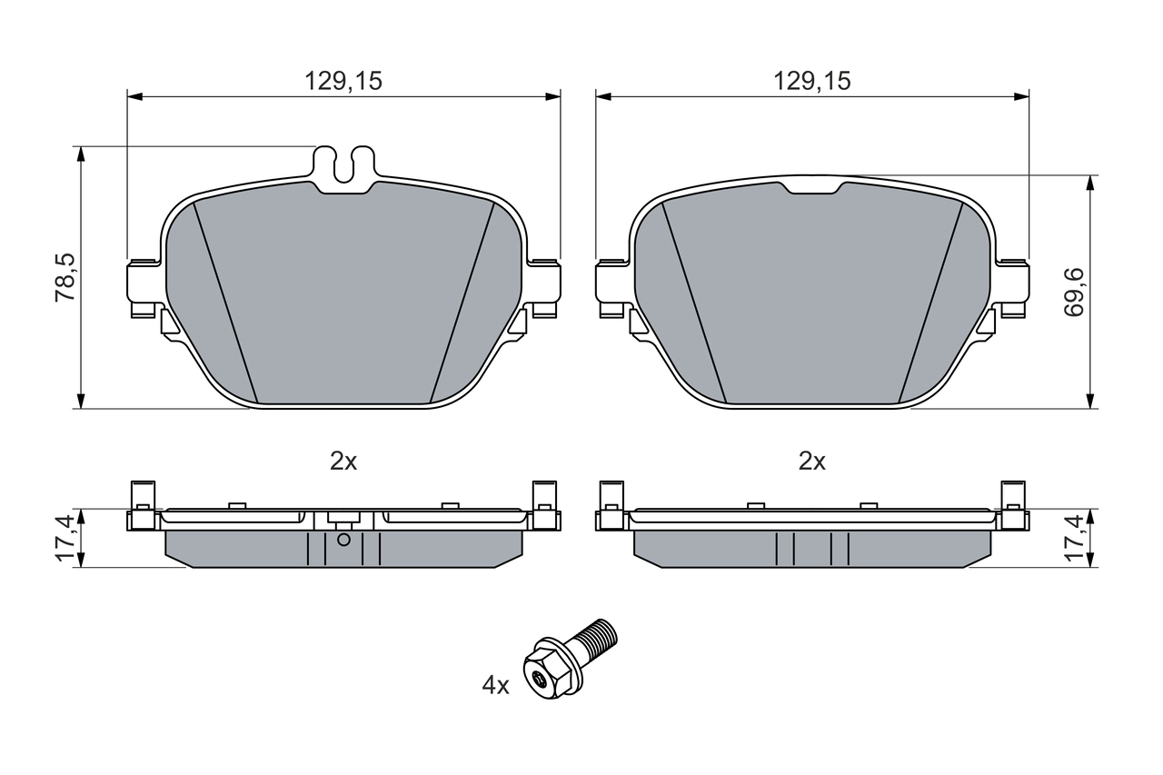 BOSCH 0 986 460 039 Brake Pad Set, disc brake