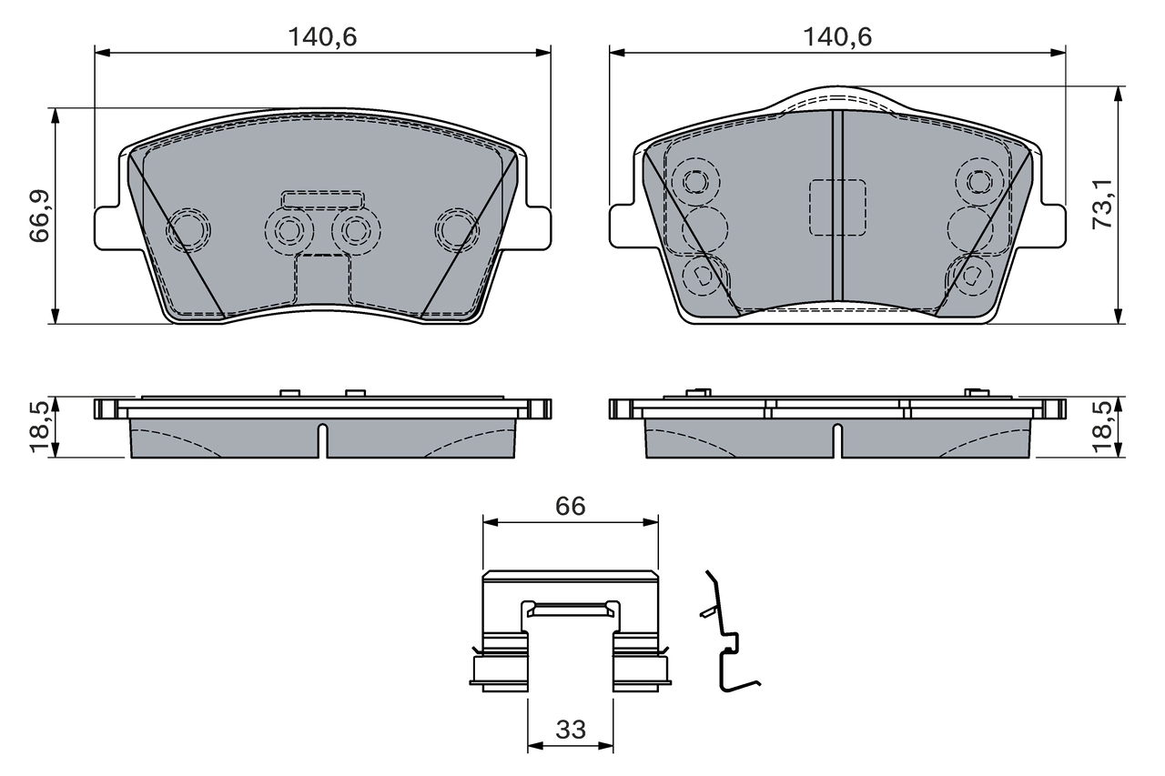 Brake Pad Set, disc brake 0 986 460 144