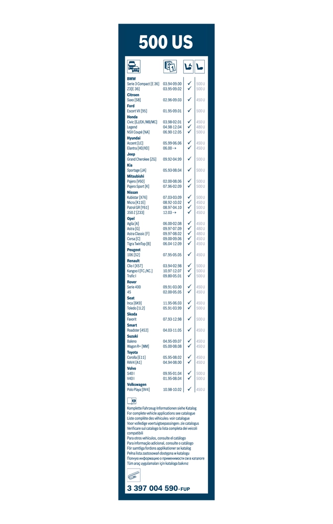 BOSCH 3 397 004 590 Wiper Blade