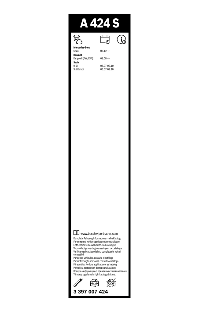 Wiper Blade Aerotwin 3 397 007 424