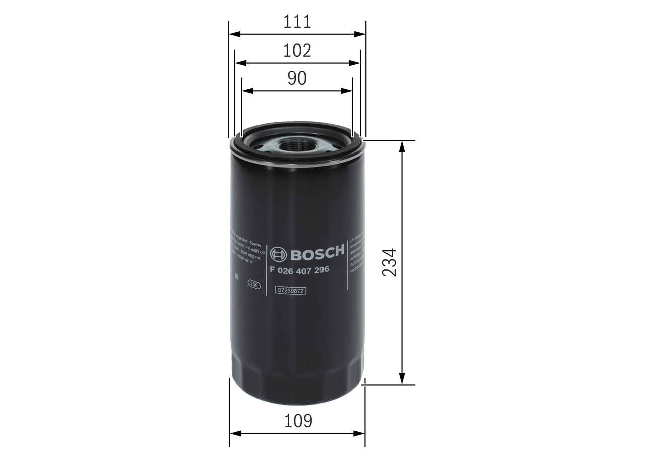 BOSCH F 026 407 296 Oil Filter