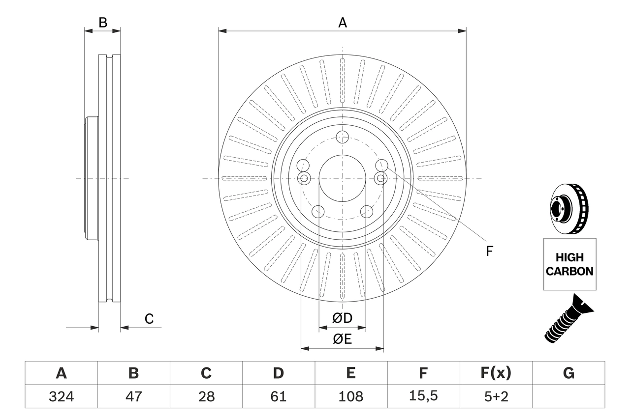 BOSCH 0 986 479 565 Brake Disc