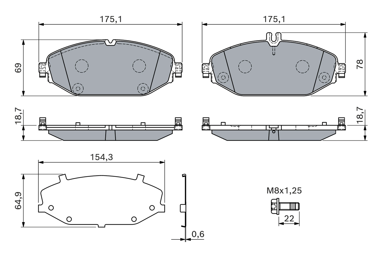 Brake Pad Set, disc brake 0 986 460 129