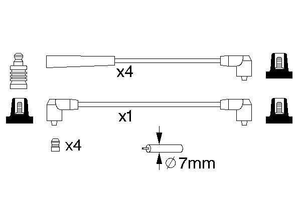 BOSCH 0 986 357 068 Ignition Cable Kit