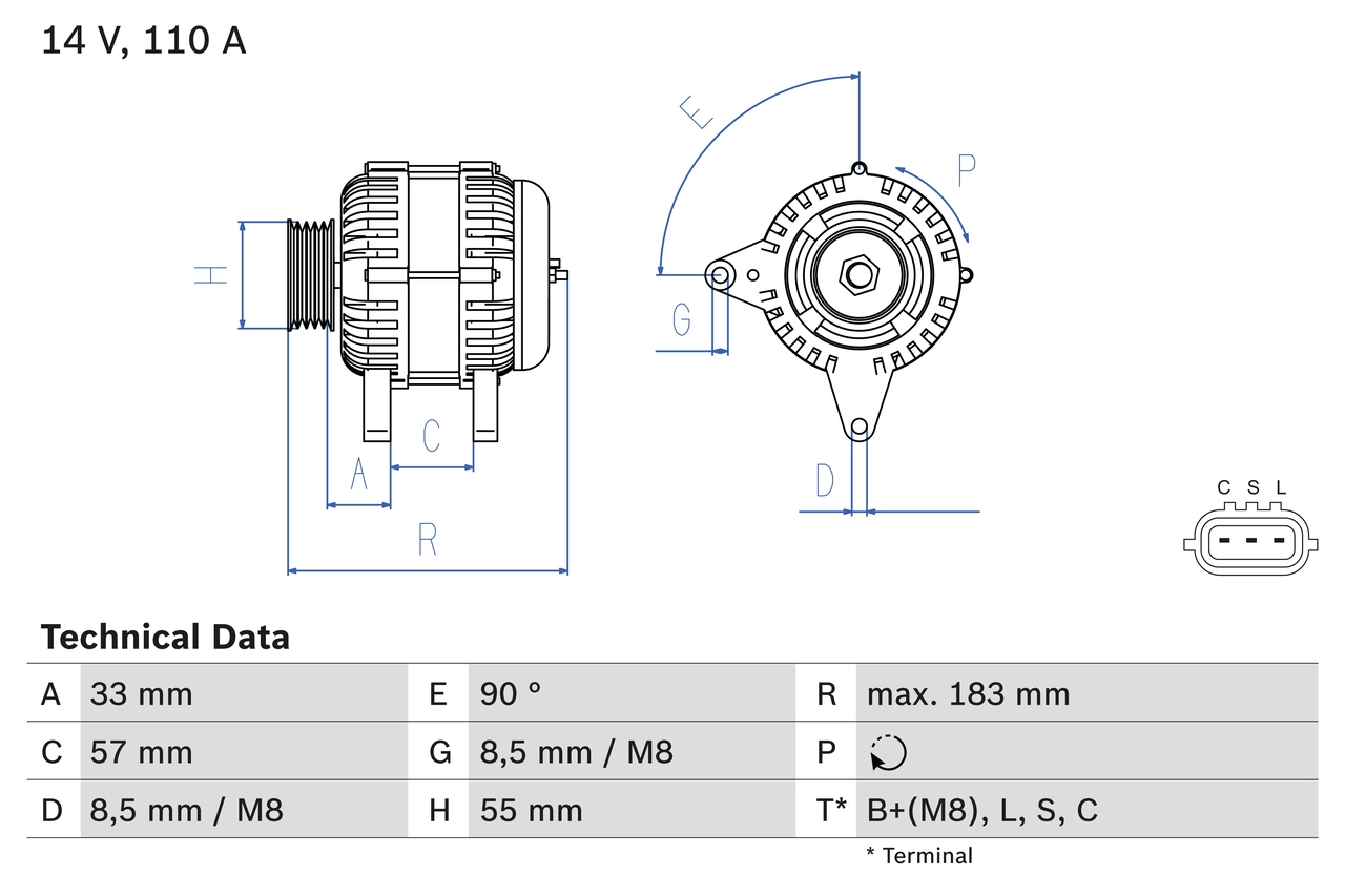 BOSCH 0 986 082 730 Alternator