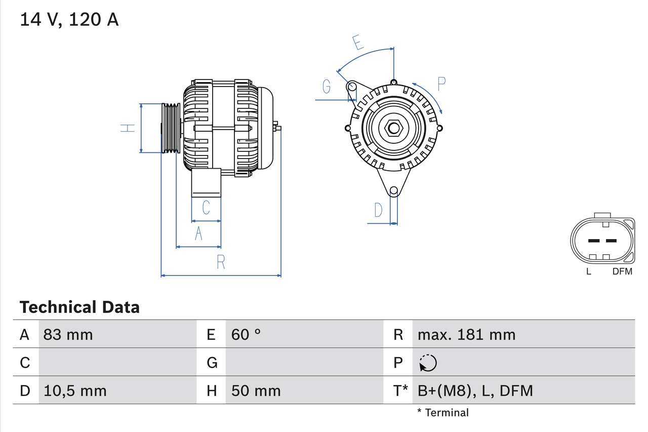 BOSCH 0 986 047 540 Alternator