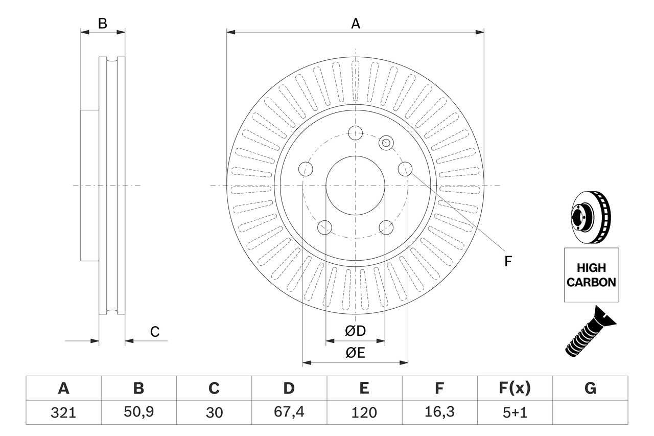 Brake Disc 0 986 479 C16