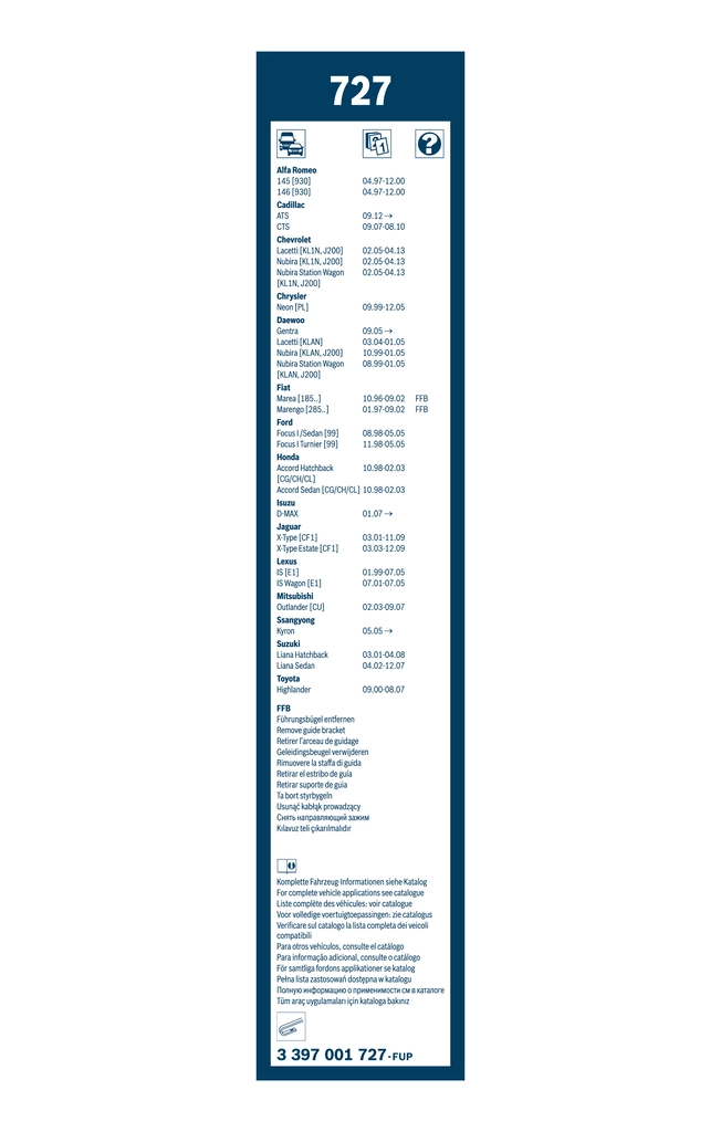 Wiper Blade Twin 3 397 001 727