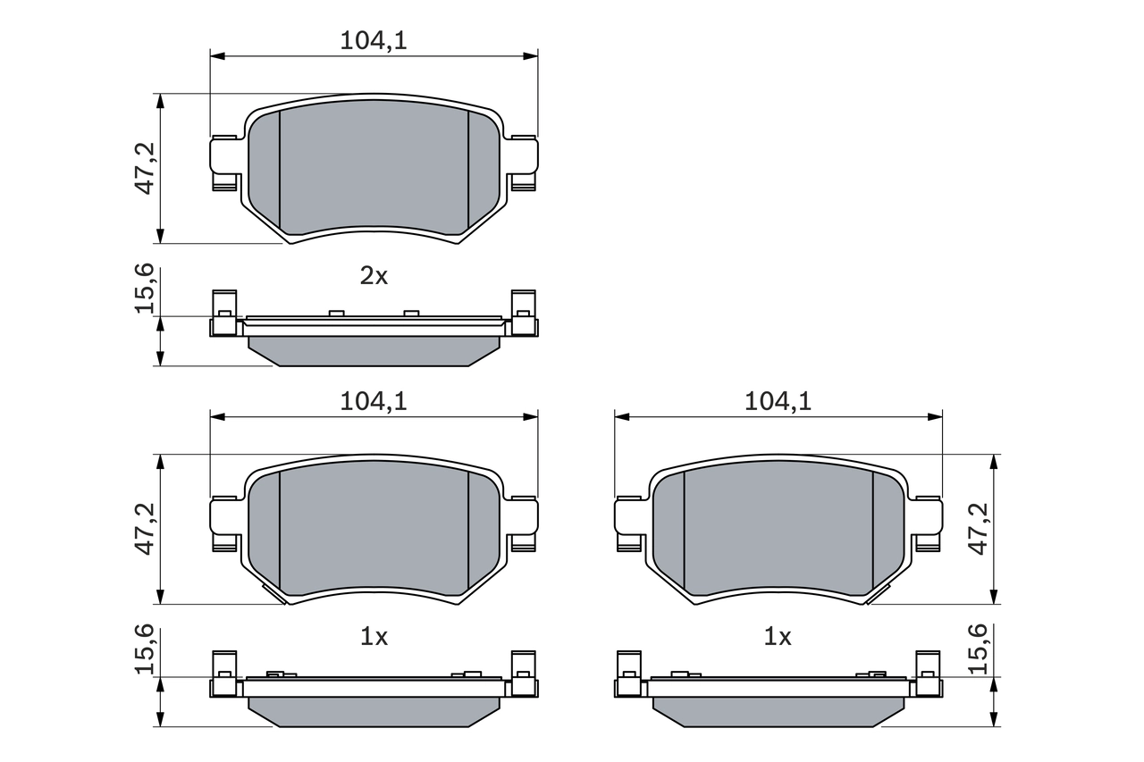 Brake Pad Set, disc brake 0 986 460 010