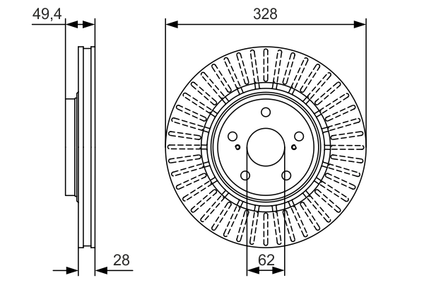 BOSCH 0 986 479 T00 Brake Disc