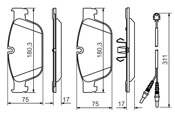 Brake Pad Set, disc brake 0 986 494 526